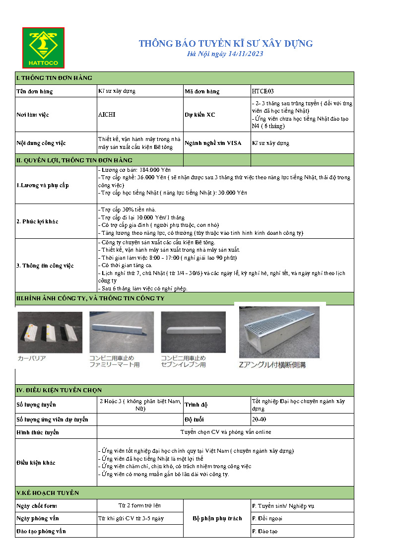 Tuyển Kỹ Sư Xây Dựng
